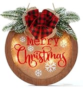 HOMCDALY Christmas Welcome Sign for Front Door, Winter Merry Christmas Wreath, Farmhouse Door Dec...