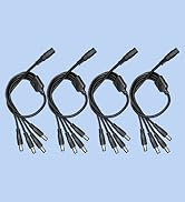 ANLINK 4PCS 1 to 4 Way DC Power Splitter Cable, 1 Female to 4 Male Connector, DC Plug 5.5mm x 2.1...