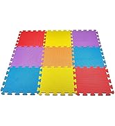 PowerTRC EVA Solid Foam Exercise Mat, Safety Play Floor Mat for Kids Tiles Cushions Soft Interloc...