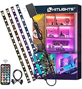 LED Strip Lights, HitLights 4 Pre-Cut 1ft/4ft Small LED Light Strips Dimmable, RGB 5050 Color Cha...