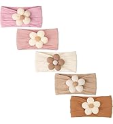 CÉLLOT 5 Pcs Baby Flower Headbands Baby Girls Nylon Headbands Soft Hairbands Hair Accessories for...