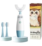 Hikid Kids Electric Toothbrush,360-Degree Sonic Vibration, IPX7 Waterproof,Toddler U Shaped Tooth...
