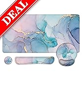 LATEEFAH Desk Mat, 4 in 1 Extended Gaming Mouse Pad+Keyboard Wrist Rest+Mouse Pad Wrist Support, ...