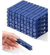 Blue Clothes Pins, Colored Wooden Clothespins for Baby Shower Game, Wreath, Crafts, Strong Grip C...