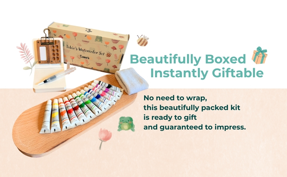 coloring set art kits for adults mini water color paint set watercolor pallette wooden