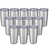 Cool Yoleb 20 oz Tumblers Bulk Stainless Steel Tumbler with Lid Double Wall Vacuum Insulated Coff...