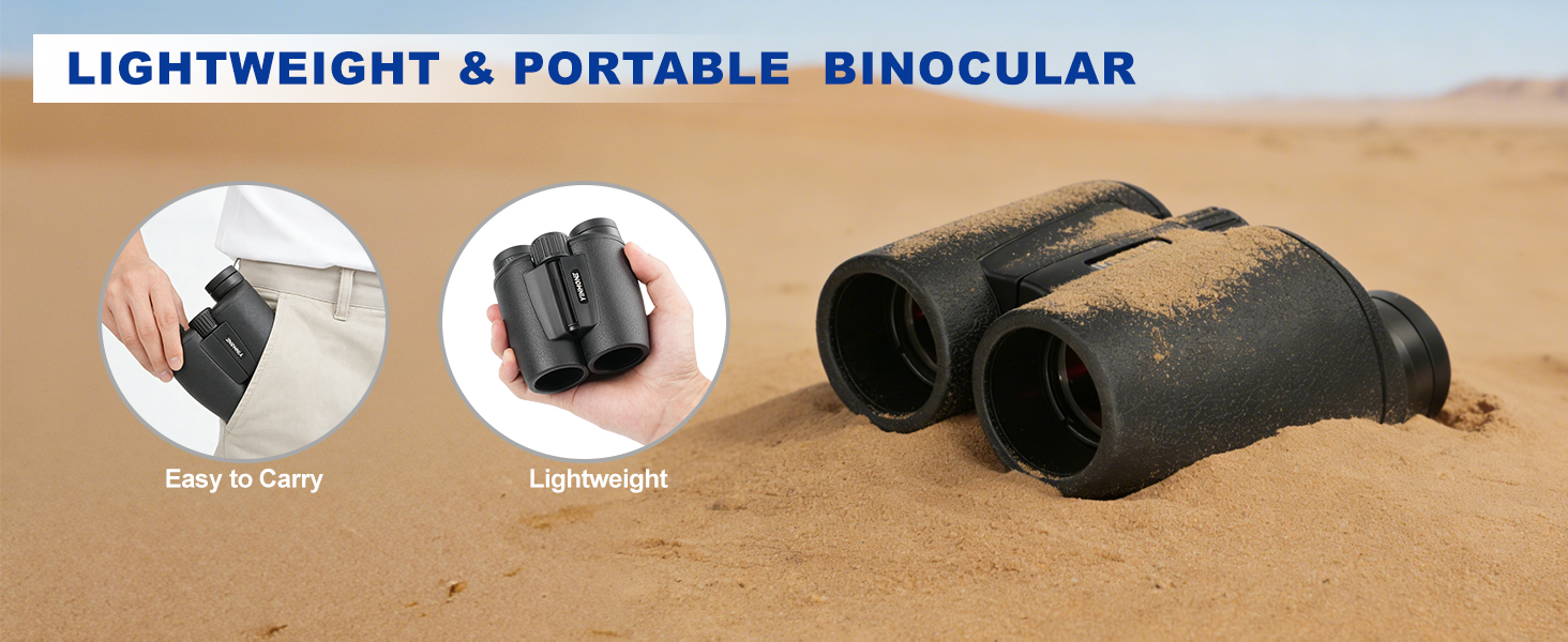 Lightweight Binocular with Phone Adapter Bak4 Prism FMC Lens High Powered 12X33 Binocular