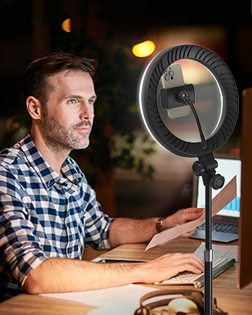 ring light stand selfie lighting desk clip lights video recording laptop ringlight streaming led 