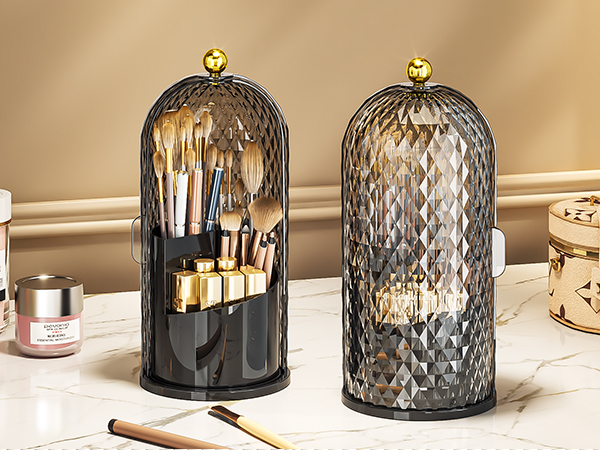 covered makeup brush holder