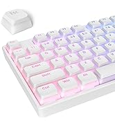 White Pudding PBT Keycaps, 117 Key XDA Profile Keycaps, Custom Keyboard Keycaps 75 Percent, Minim...