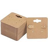 joycraft Earring Cards - 2" Kraft Earring Display Holder Cards, 100Pcs Blank Paper Cards with 6 H...