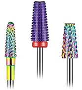 [Upgraded]Depvko 3Pcs Nail Drill Bits Set for Nails 3/32 Inches, 5 in 1 Tapered Barrel and Cone S...