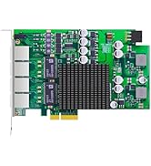 GLOTRENDS ST7458 4-Port Gigabit PoE+ Network Card with Surge-Proof Design for Outdoor Installatio...