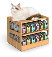 Teamkio Can Organizer for Pantry, Bamboo Pantry Organizer, 2 Tier Stackable Can Storage Rack Idea...