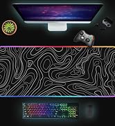 UJoowalk RGB Gaming Mouse Pad, Topographic Large, LED XL Keyboard and Mouse Pad, Desk Mat, 31.5 x...