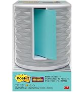 Post-it Note Dispenser with Post-it Pop-up Notes, White Base with Grey Geometric Pattern, 1 Aqua ...