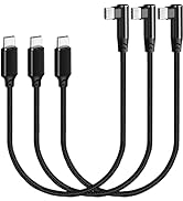 SUMPK USB C to USB C Cable 1FT 3 Packs, Right Angle 90 Degree Type C PD Fast Charging Cord 60W US...