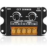 RGBZONE LED Dimmer, 5V-24V DC 30A PWM Dimming Controller, LED Dual Color Temperature Dimmer, Off/...