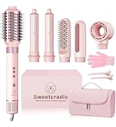 6 in 1 Air Styler, 1400W High Speed Ionic Hair Dryer with Auto-Wrap Curlers, Blow Dryer Oval Brus...