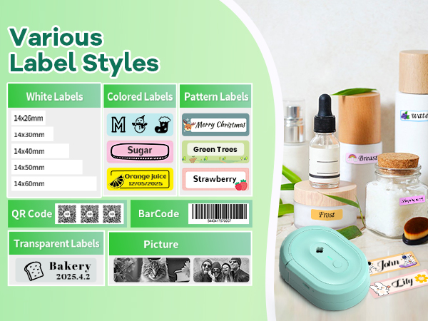 Mini thermal printer supports various labels size