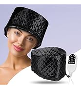 Electric Hair Steamer Cap, Hair Care Hat Heating Cap with 10 Gears Temperature and Timer Control,...