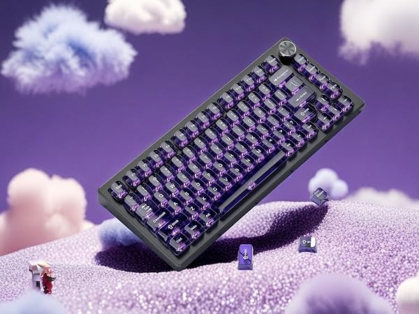 Purple clear keycaps ceramic caps style