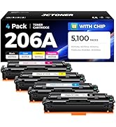 206A Toner Cartridge Set 4-Pack High Yield Replacement for HP 206A W2110A W2111A W2112A W2113A Co...
