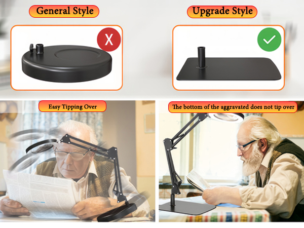 Desk lamp with large base