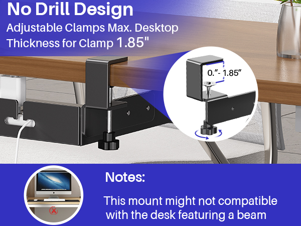 No Drill Under Desk Laptop Mount,