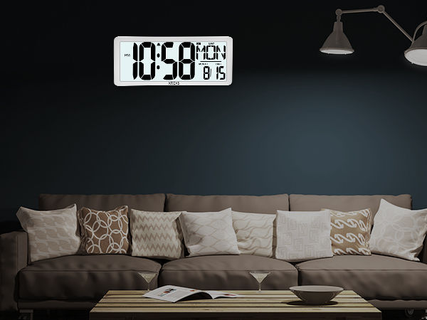 digital wall clock with backlight