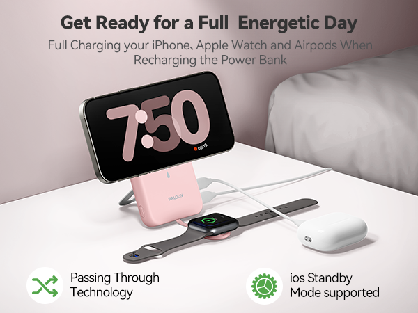 Haloun Magnetic Power Bank pink-3-2m