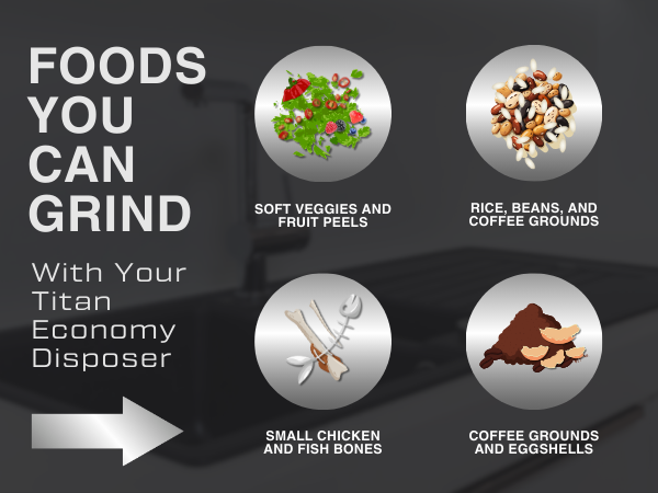 titan 1/2 hp disposer food waste capabilities 