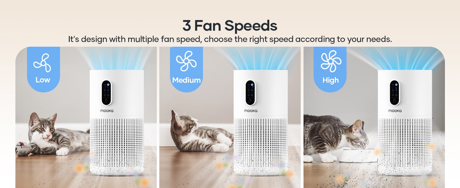 air purifier with 3 fan speeds