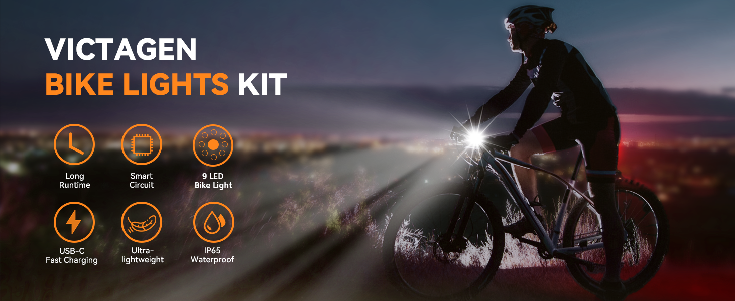 victagen newest bike lights BICYCLE LIGHT bike light headlight bike lights set