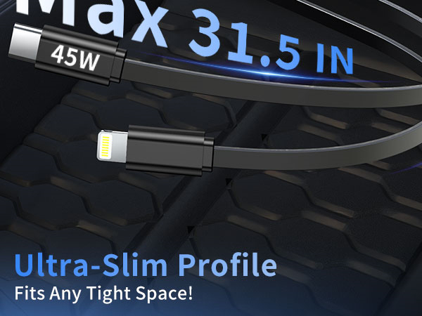 Retractable Car Charger Max 31.5 IN