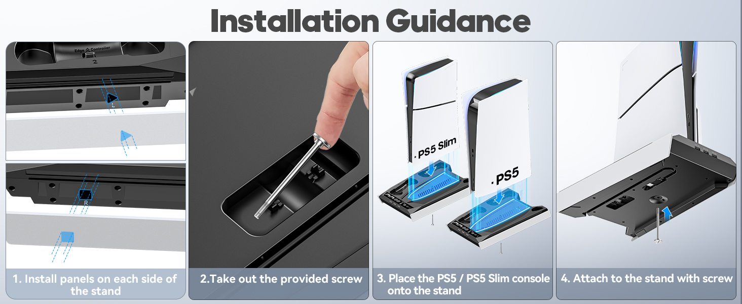 Text reads 'Installation Guidance'. Step-by-step installation instructions showing mounting process for what appears to be a wall or furniture mounting system.