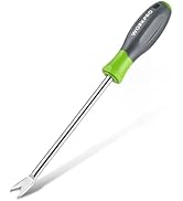 WORKPRO 11.5" Dandelion Weeder Puller Tool with Soft Handle, Polished Stainless Steel Garden Weed...