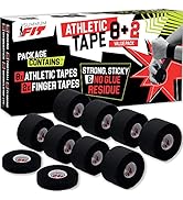 Summum Fit Black Athletic Tape Extremely Strong: 8 Rolls + 2 Finger Tape. Easy to Apply &amp; No Stic...