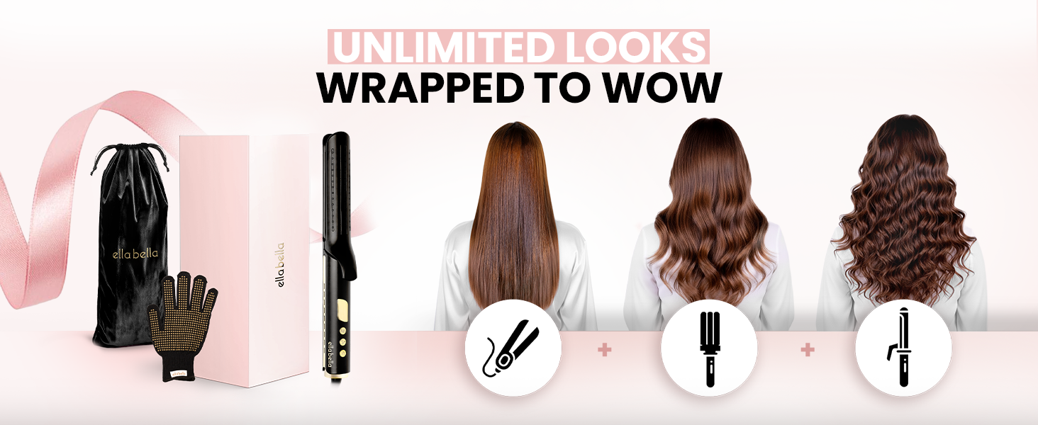 Hair Straightener &amp;amp; Curler 2 in 1 Black (LN-C6)