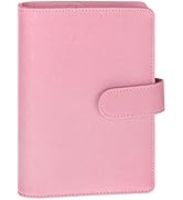 Antner A6 Notebook Binder Refillable 6 Ring Budget Binder Cover for A6 Refill Paper, PU Leather A...