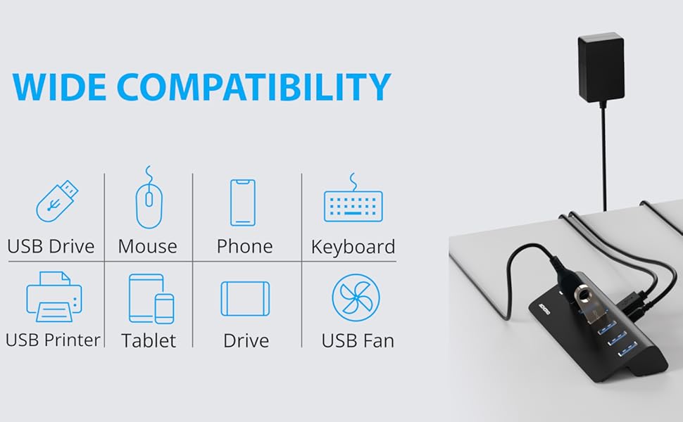 usb 3.2 hub high speed usb hub powered usb hub power usb hub