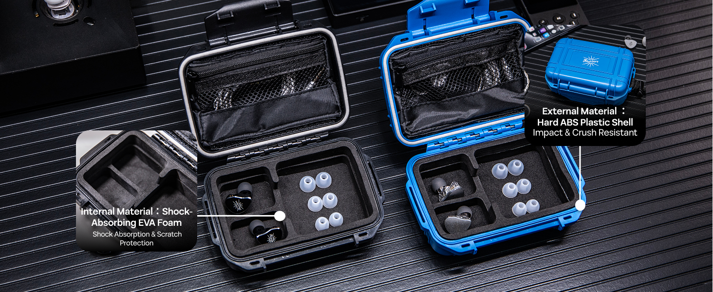Linsoul Kiwi Ears SONICAP Waterproof Earbud Case,Hard Protective IEM Storage Box with EVA Lining