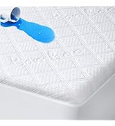 Kmall Queen Waterproof Mattress Protector Pad Cover – Rayon from Bamboo, Soft &amp; Breathable Coolin...