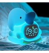 Alarm Clock for Kids with Night Light, Sleep Training Clock Time to Wake Clock, Rechargeable Sili...