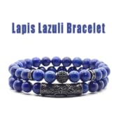 Natural Lapis Lazuli Bracelet, Handmade Beaded 8 MM Beads,Adjustable Stretch Bracelet,Chakra Brac...