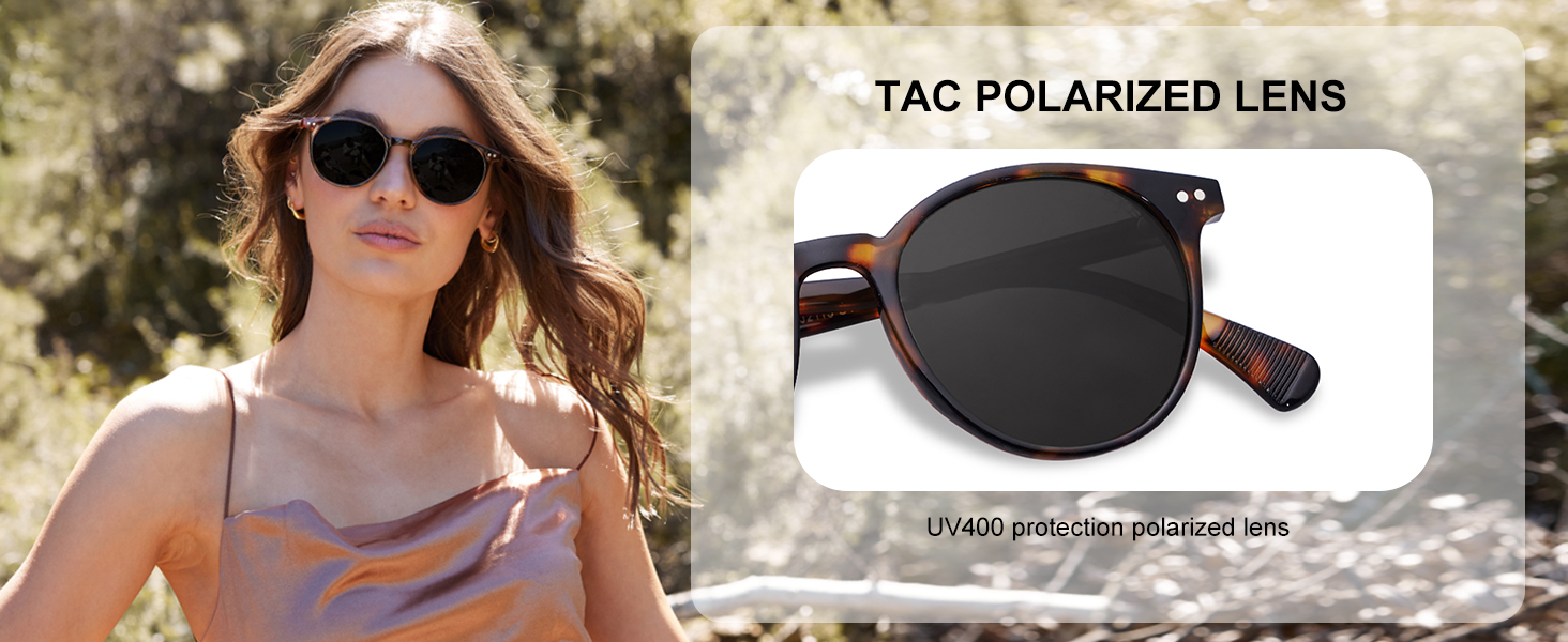 SOJOS Small Round Classic Polarized Sunglasses for Women Men Vintage Style UV400 Lens SJ2113