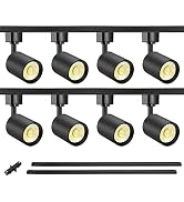 VANoopee 8-Light LED Track Lighting Kit with 6.6FT H Type Track Rails, Dimmable Track Light Heads...