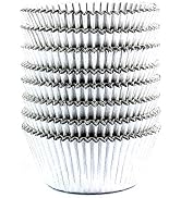 Eoonfirst Silver Foil Cupcake Case Liners Baking Muffin Paper Cups 200 Pcs