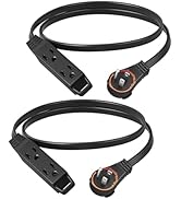 DEWENWILS 3FT 360° Rotating Flat Plug Extension Cord/Wire, 16AWG Multi 3 Outlet Extension Cord, 3...