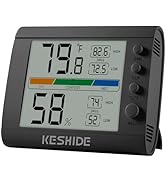 KESHIDE Hygrometer Thermometer Gauge Mini Digital, Monitor Indoor Outdoor Humidity Meter Temperat...